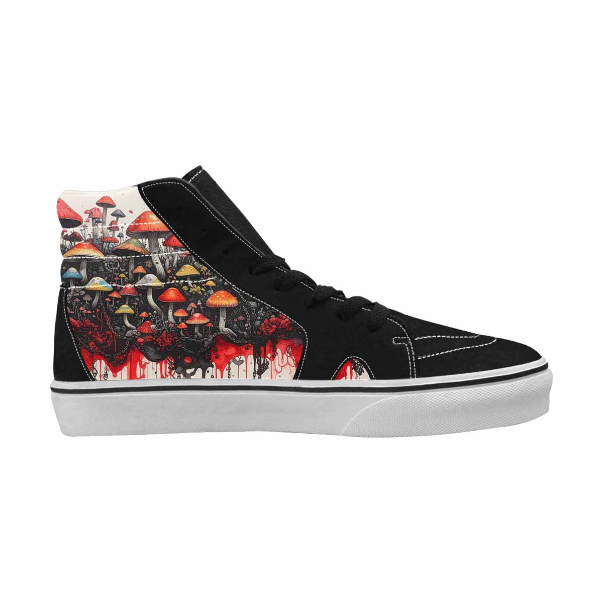MEN'S Rainbow Drip Mushrooms High Top Canvas Grunge Custom Shoes