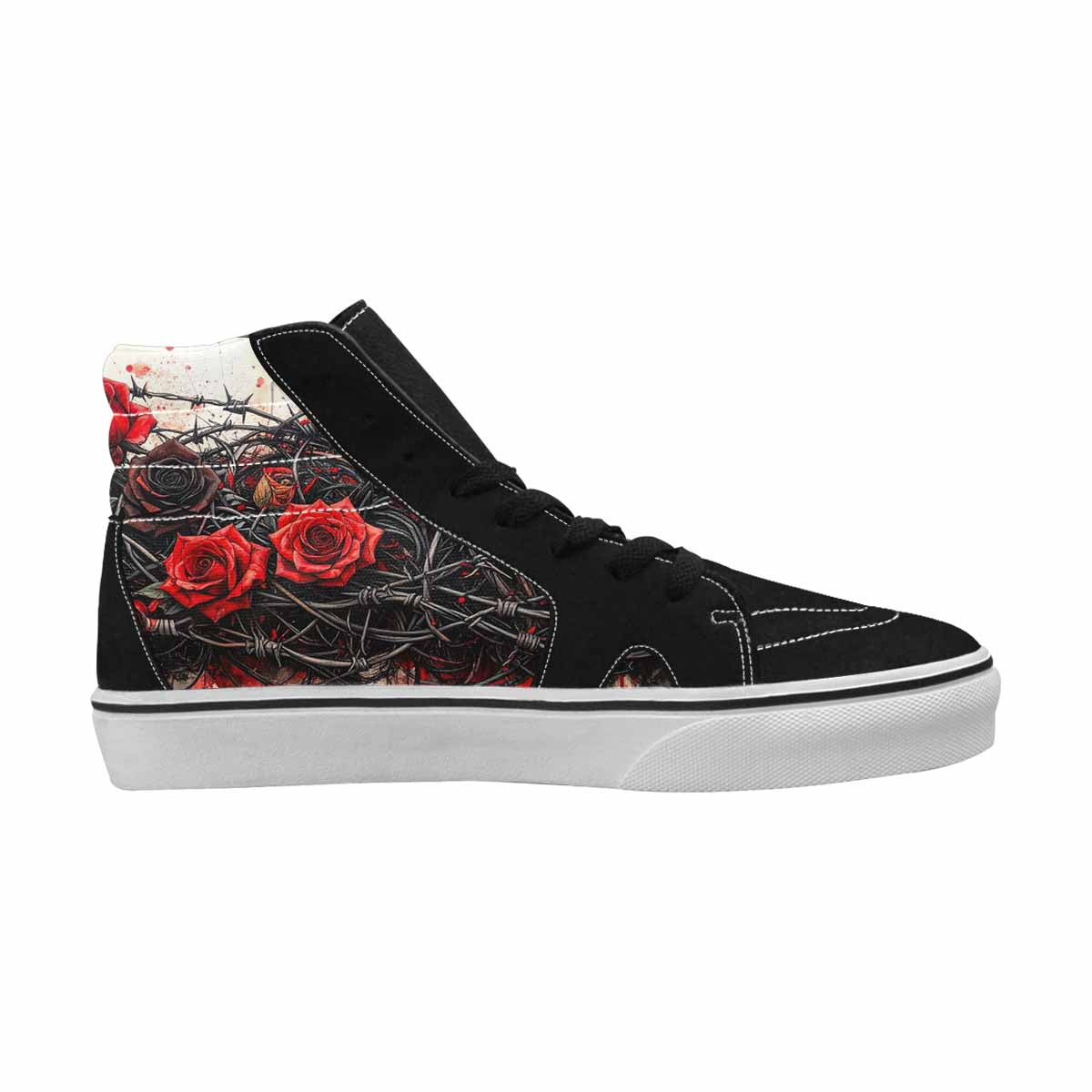 MEN'S Barbed Wire Coil High Top Canvas Dark Academia Custom Sneakers