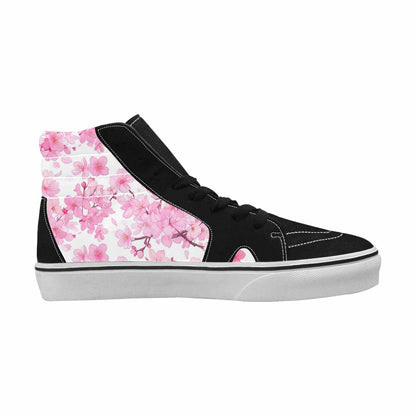 MEN'S Cherry Blossom Branch High Top Canvas Cottagecore Custom Sneakers