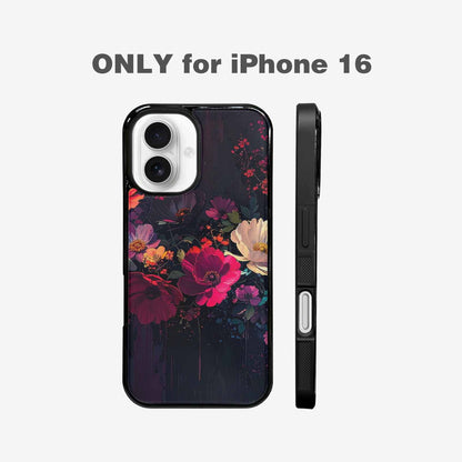 iPhone 16 Case — Shadowy Glitch Floral Pattern Hundreds Of, Custom Print Case Cover