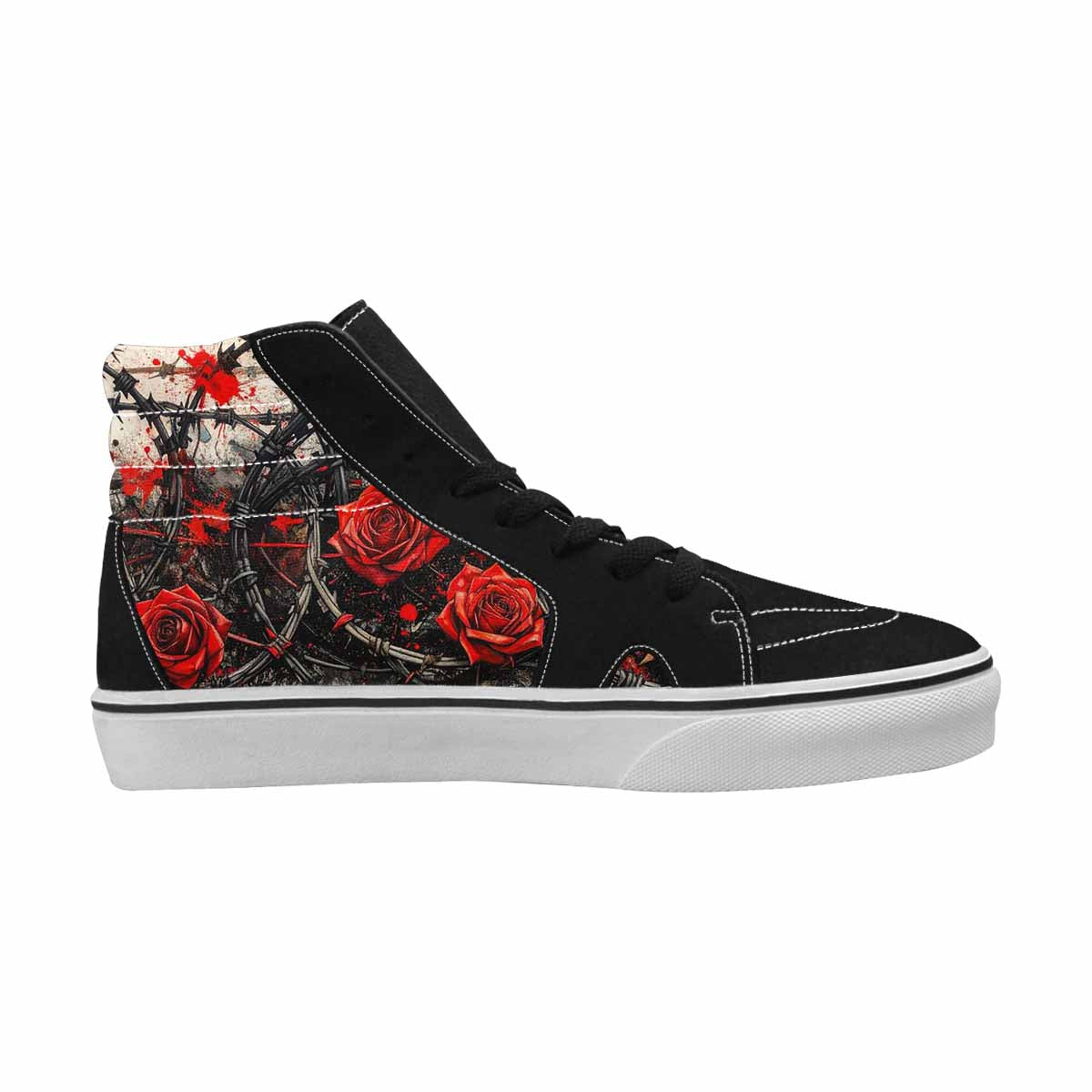 MEN'S Barbed Wire Coil High Top Canvas Melting Art Custom Sneakers
