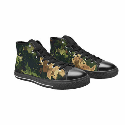 WOMEN'S Military Camouflage Blotch High Top Canvas Neon Fantasy Custom Sneakers