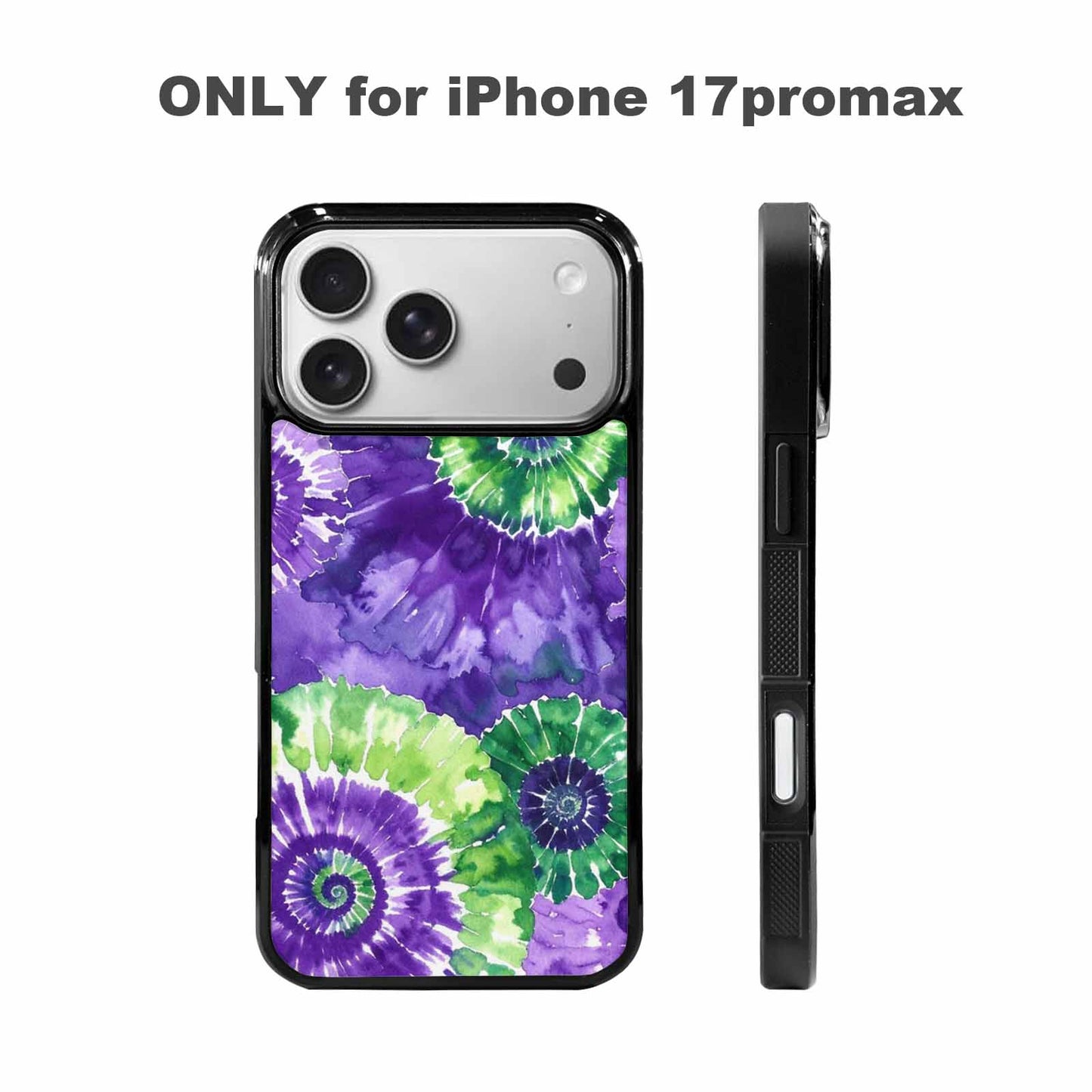iPhone 17 Pro Max Case — Tie Dye Purple Green Tie Dye, Custom Print Case Cover