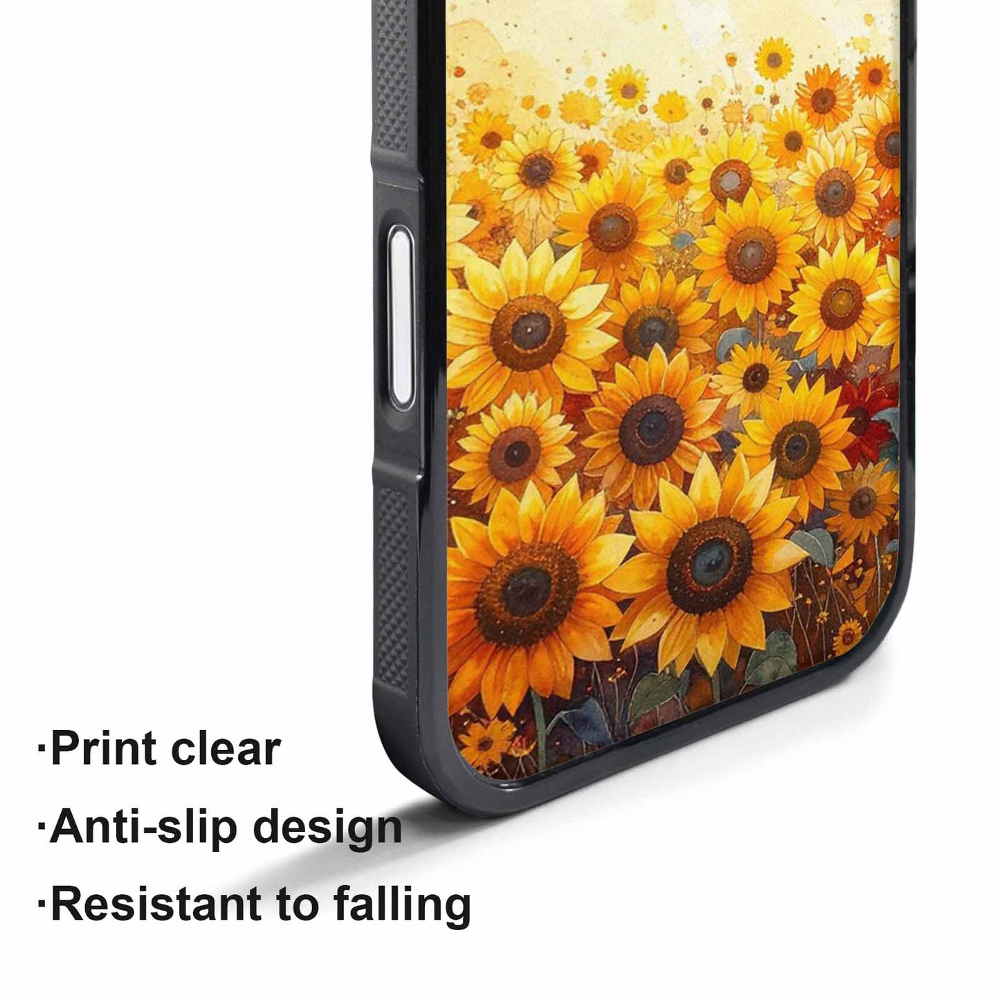 iPhone 17 Pro Case — Full Color Vibrant Sunflower Burst Floral, Personalized Phone Case