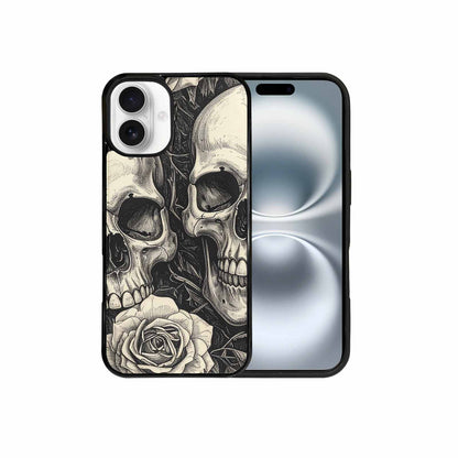 iPhone 16 Plus Case — 20 Skulls Overlapping Seamless Tileable Pattern, Custom Made Phone Cover