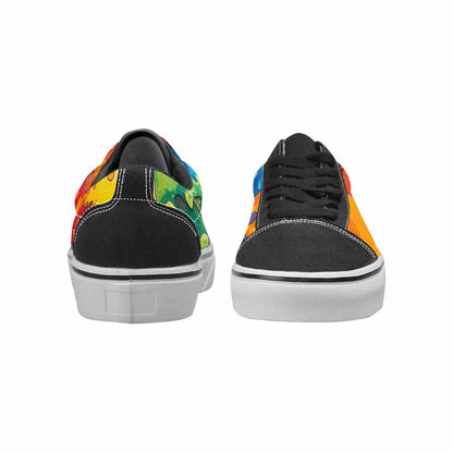WOMEN'S Autism Puzzle Pieces Lace-Up Canvas Neon Fantasy Shoes