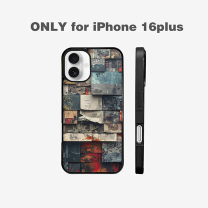 iPhone 16 Plus Case — Distressed Grunge Texture Pattern Hundreds Of, Custom Art Phone Cover