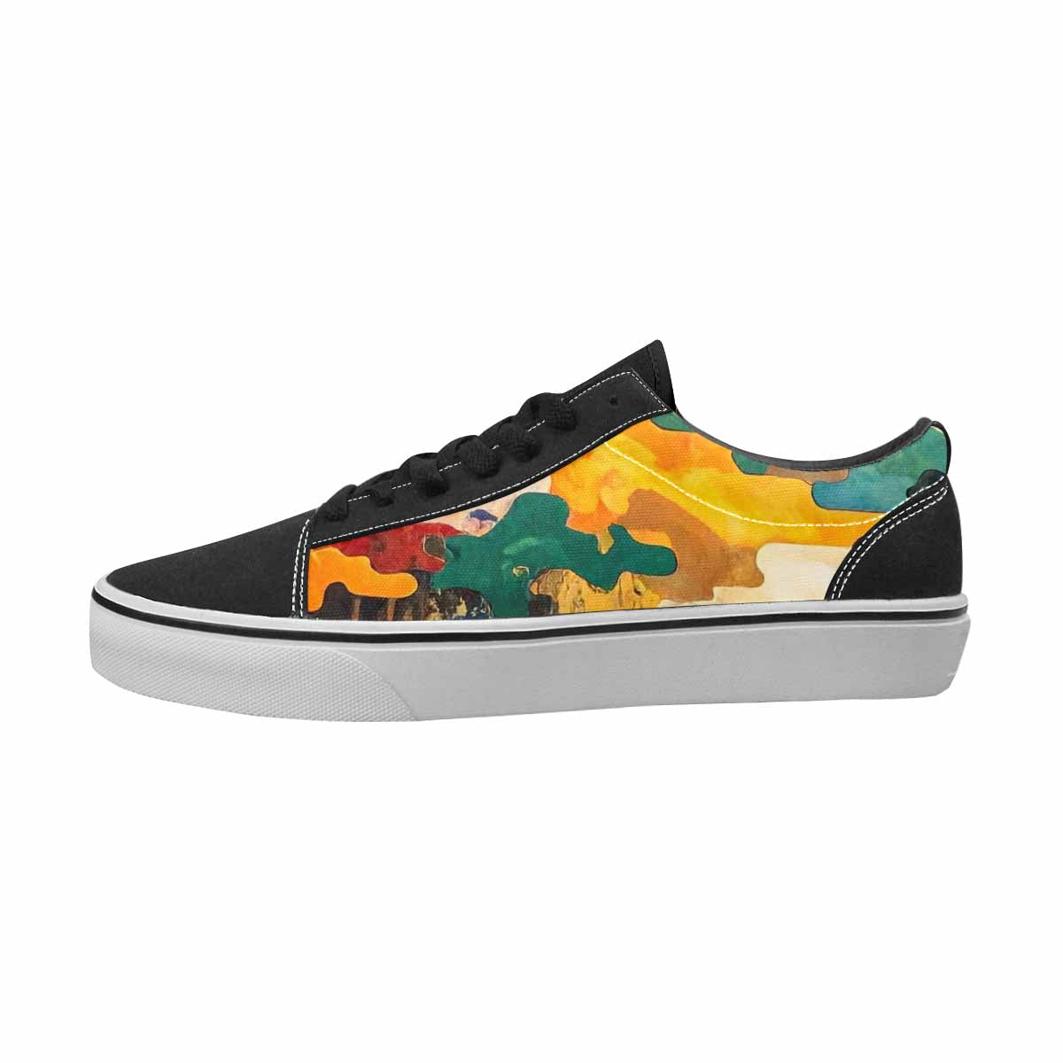 WOMEN'S Camo Full Color Canvas Wearable Art Vibrant Chaos Custom Shoes