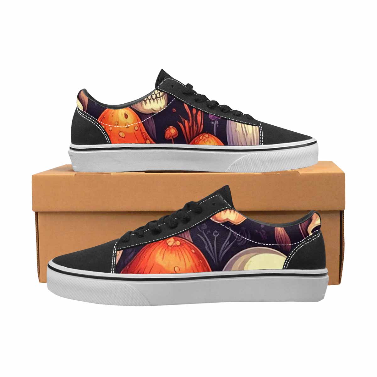 WOMEN'S Mushroom Skulls Canvas Lace-Up Dreamcore Custom Shoes