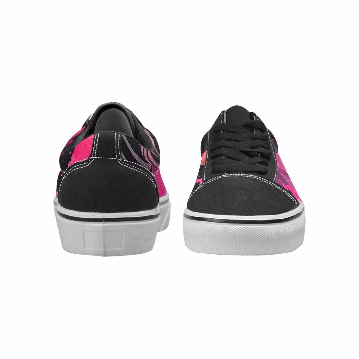 WOMEN'S Zebra Stripe Burst Lace-Up Canvas Grunge Shoes