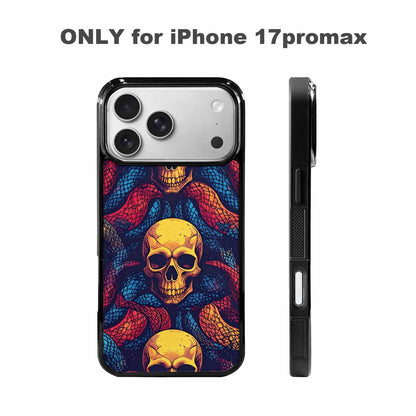 iPhone 17 Pro Max Case — Snake Print Skulls Seamless Gothic Skulls, Custom Phone Case