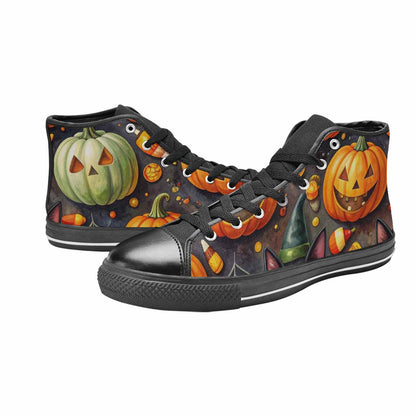 MEN'S Halloween High Top Canvas Wallpaper Art Sneakers