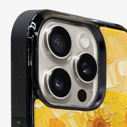 iPhone 16 Pro Case — Impressionist Sunflower Brushstroke Pattern Hundreds Of, Custom Made Phone Cover
