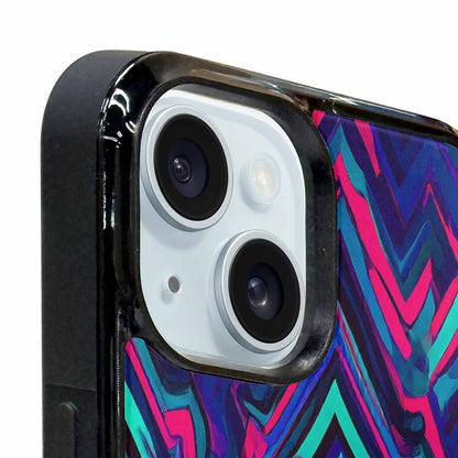 iPhone 15 Plus Case — Psychedelic Chevron Vortex, Custom Designed Case Cover