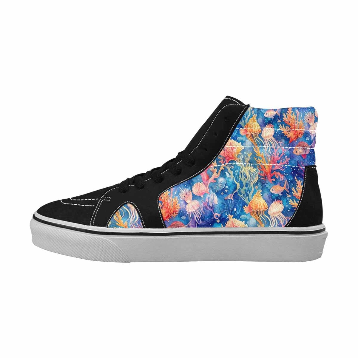 MEN'S Fish Scale Coral High Top Canvas Aesthetic Custom Sneakers