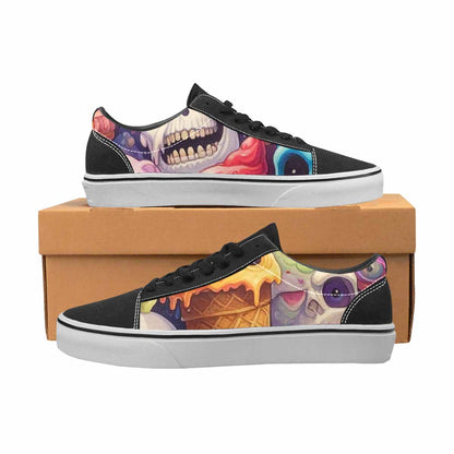 WOMEN'S Ice Cream Monsters  Lace-Up Canvas Neon Fantasy Custom Shoes