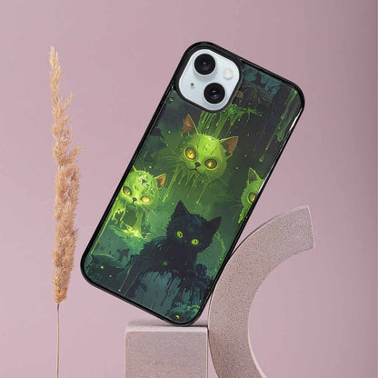 iPhone 15 Plus Case — Toxic Melting Skeleton Cats Small Toxic, Custom Printed Phone Case