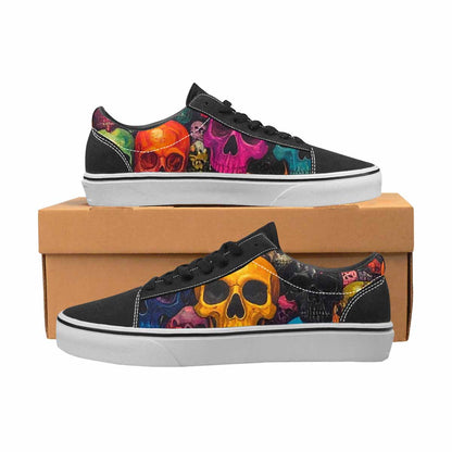WOMEN'S Skulls (general) Skulls Lace-Up Canvas Grunge Shoes
