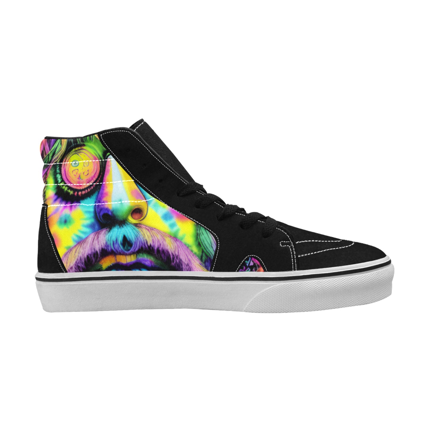WOMEN'S Tie Dye Guy High Top Skateboarding Surreal Shoes