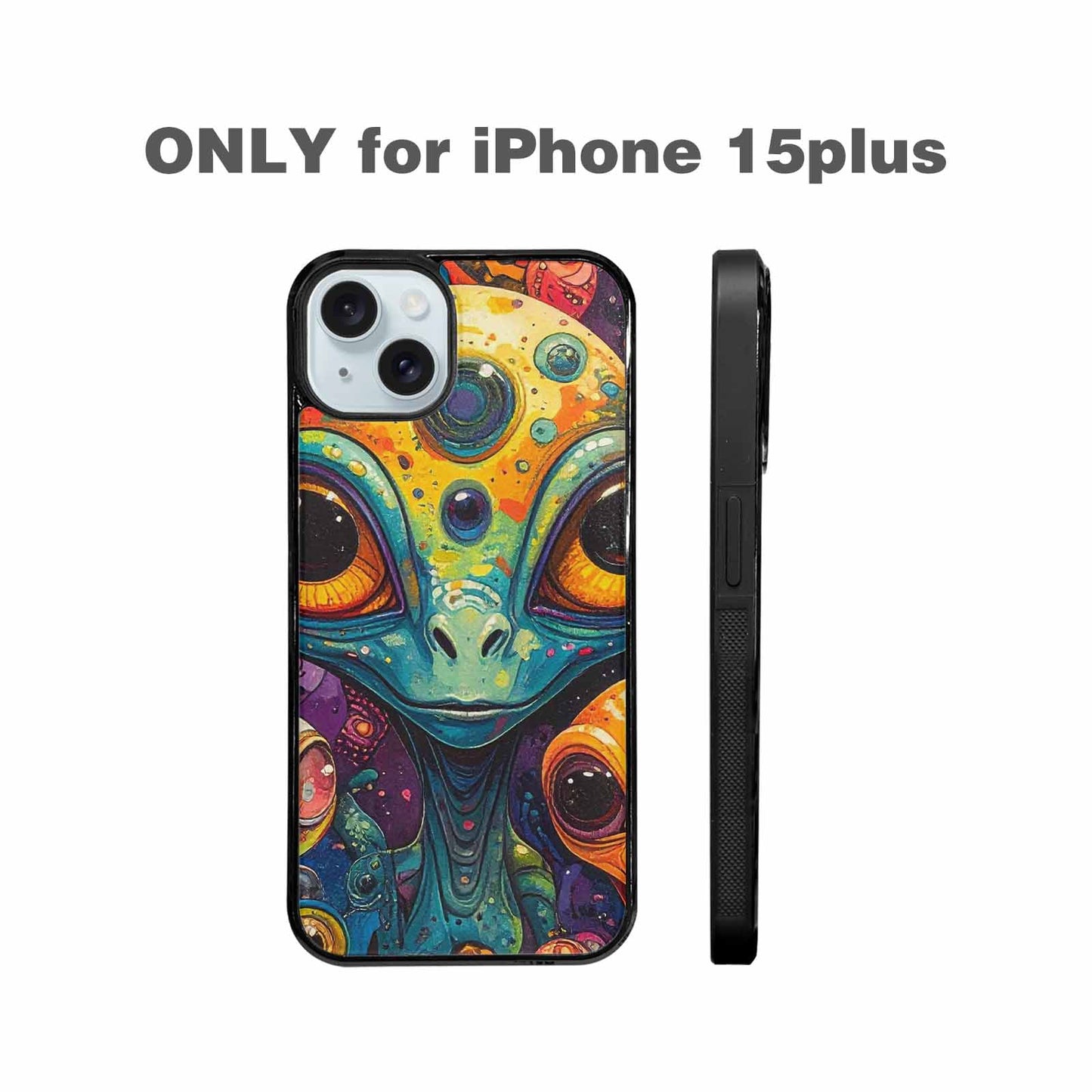 iPhone 15 Plus Case — Cartoon Alien Characters, Custom Designed Case Cover