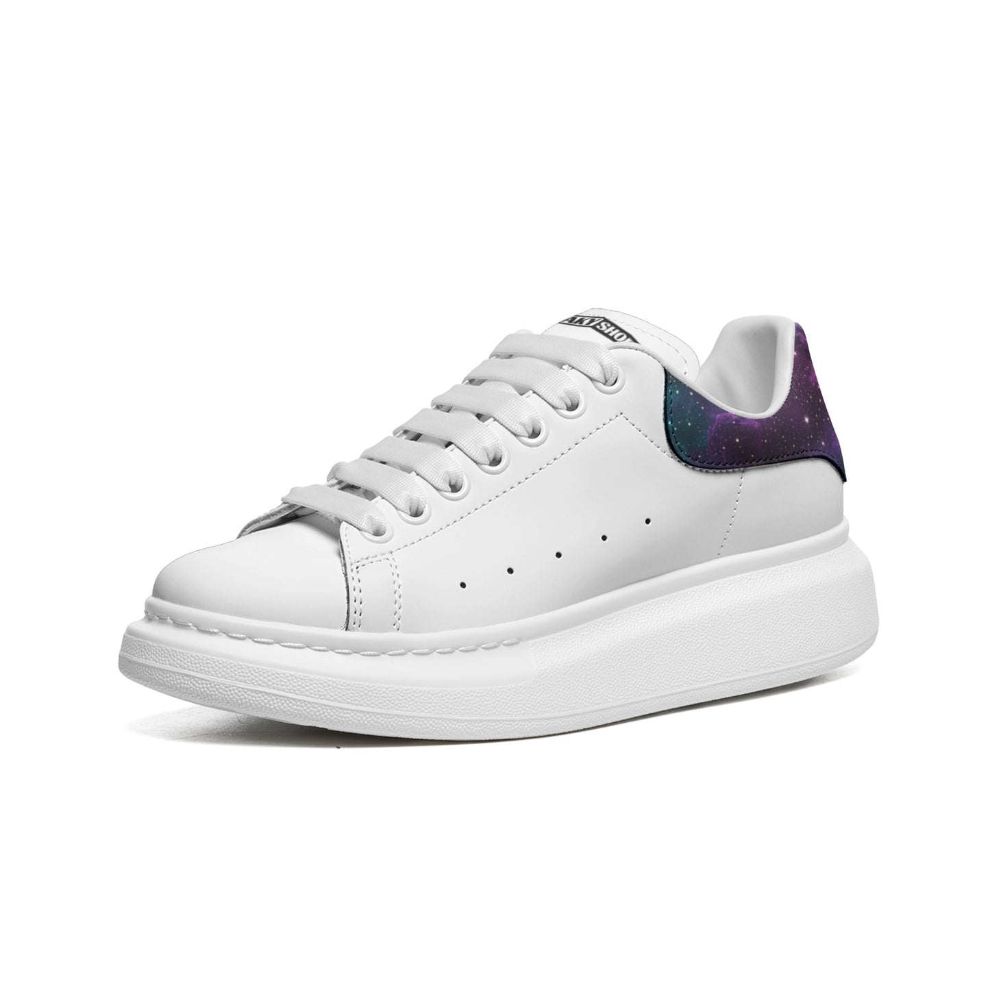 Galaxy Unisex Non Slip Lace Up Faux Leather Sneakers