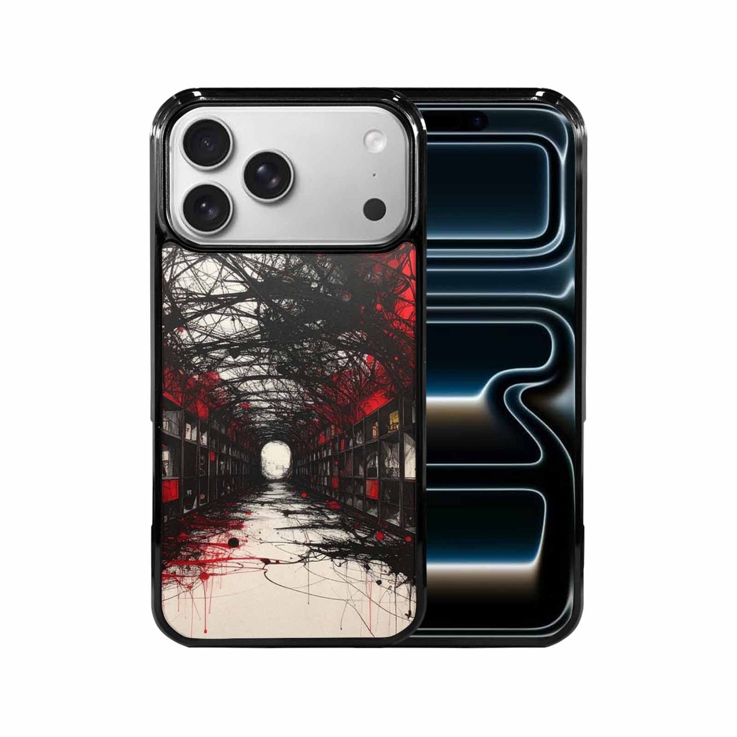 iPhone 17 Pro Max Case — Black &amp; Red Ink Galaxy Space, Unique Phone Case Design