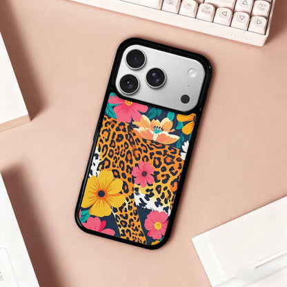iPhone 17 Pro Case — Leopard Print Floral Seamless Pattern Animal, Custom Printed Phone Case