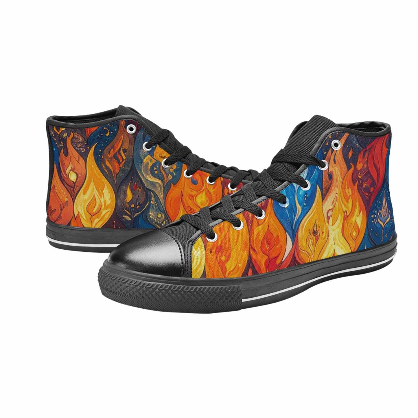 MEN'S Fire Flame High Top Canvas Aesthetic Sneakers