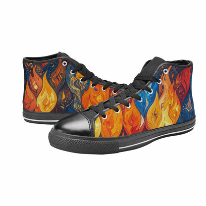 MEN'S Fire Flame High Top Canvas Aesthetic Sneakers