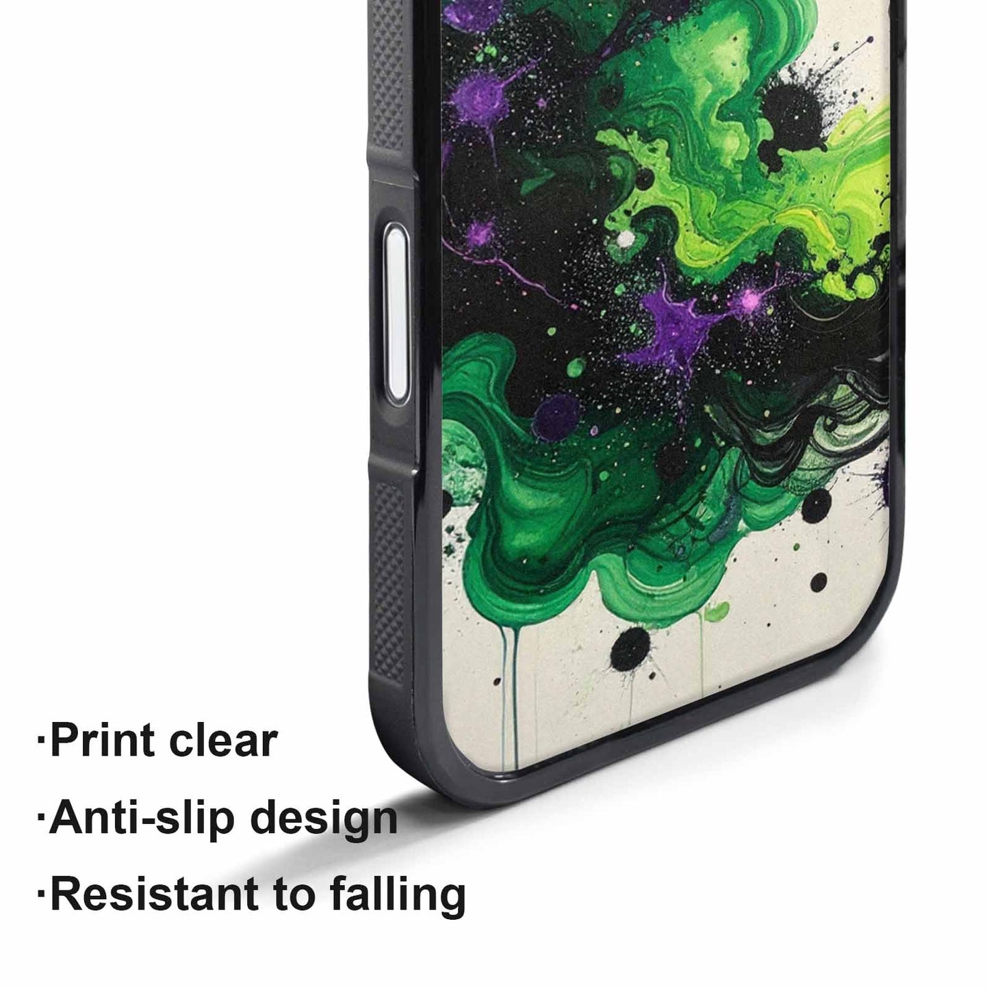 iPhone 17 Air Case — Black Green Ink Galaxy Nebula Galaxy, Unique Phone Case Design