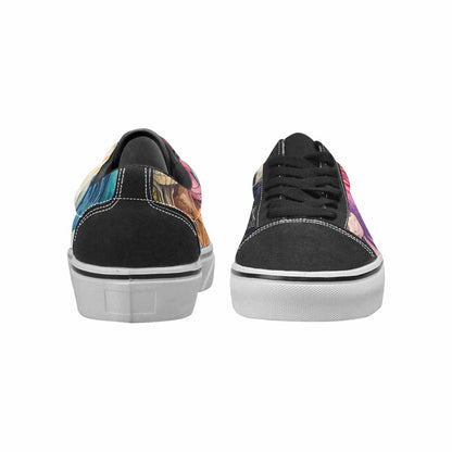 WOMEN'S Skulls  Marble Skulls Lace-Up Canvas Vibrant Chaos Sneakers
