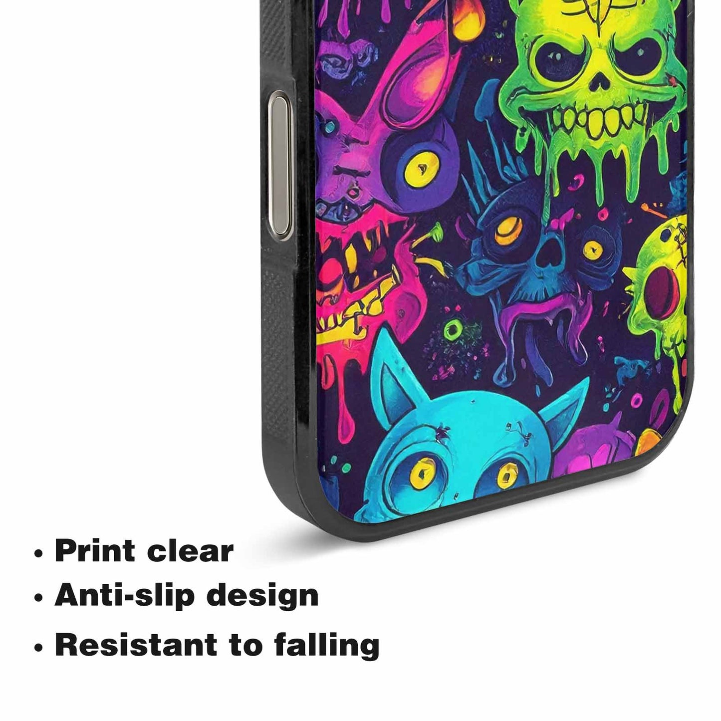 iPhone 16 Pro Max Case — Mixed Toxic Glow Creature Pattern Hundreds, Original Design Phone Case