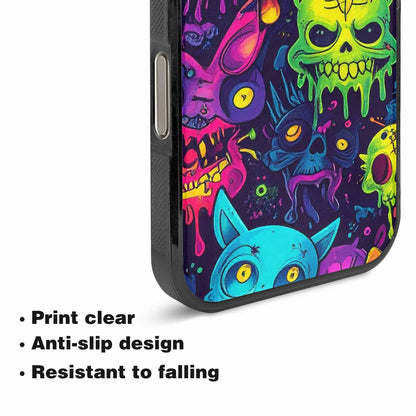 iPhone 16 Pro Max Case — Mixed Toxic Glow Creature Pattern Hundreds, Original Design Phone Case