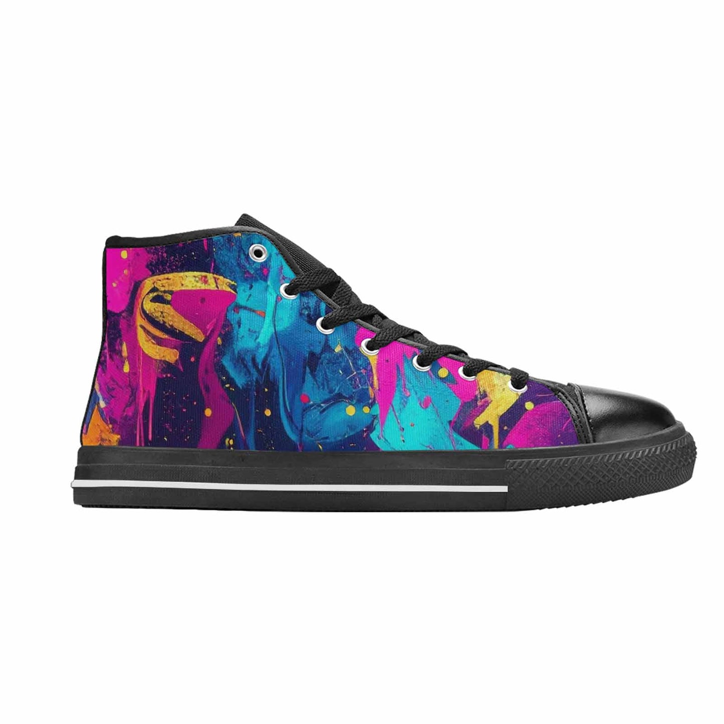 WOMEN'S Paint Splatter High Top Canvas Aesthetic Custom Shoes