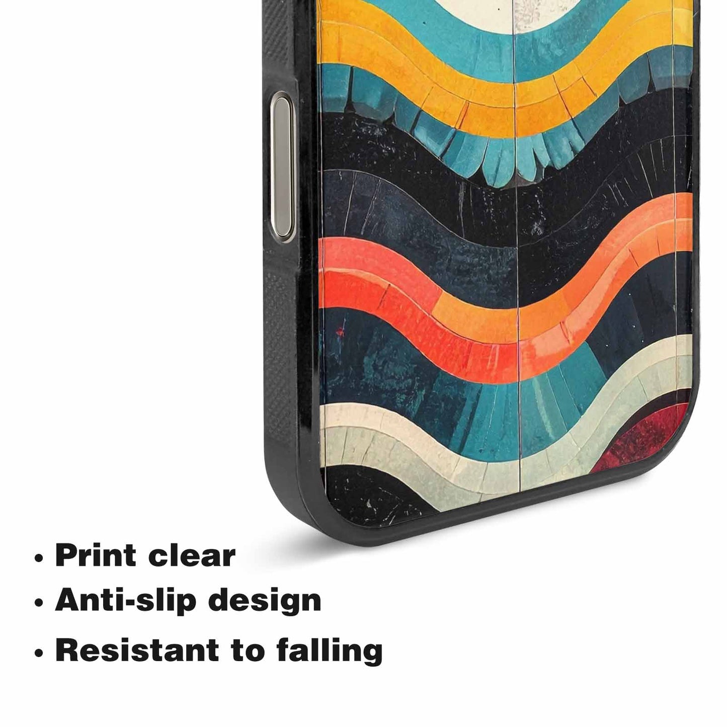iPhone 16 Pro Max Case — Retro Wave Scallop Stripe Small Fpz, Unique Phone Case Design