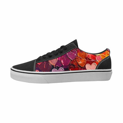 MEN'S Hearts Full Color Canvas Statement Surreal Handmade Custom Shoes