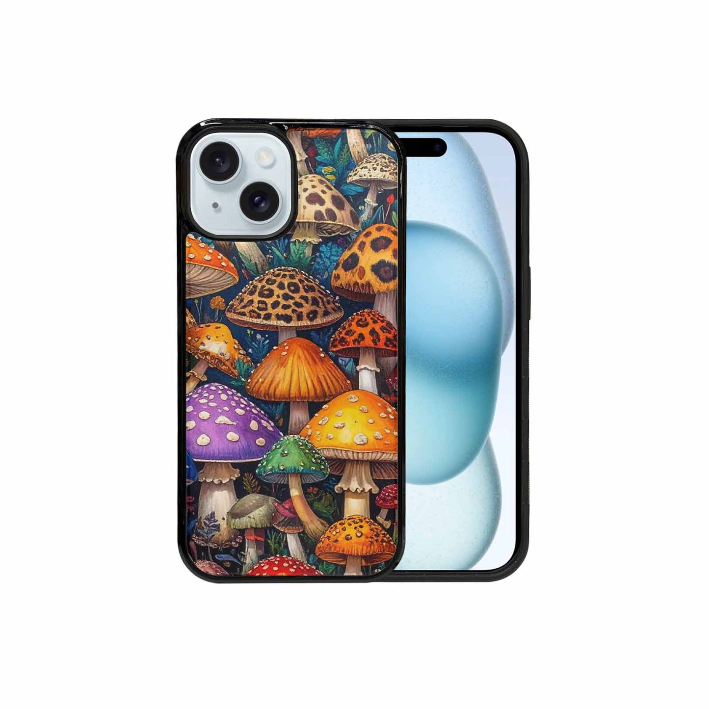 iPhone 15 Case — Mushrooms Pattern Hundreds Of 0x7, Customized Protective Case