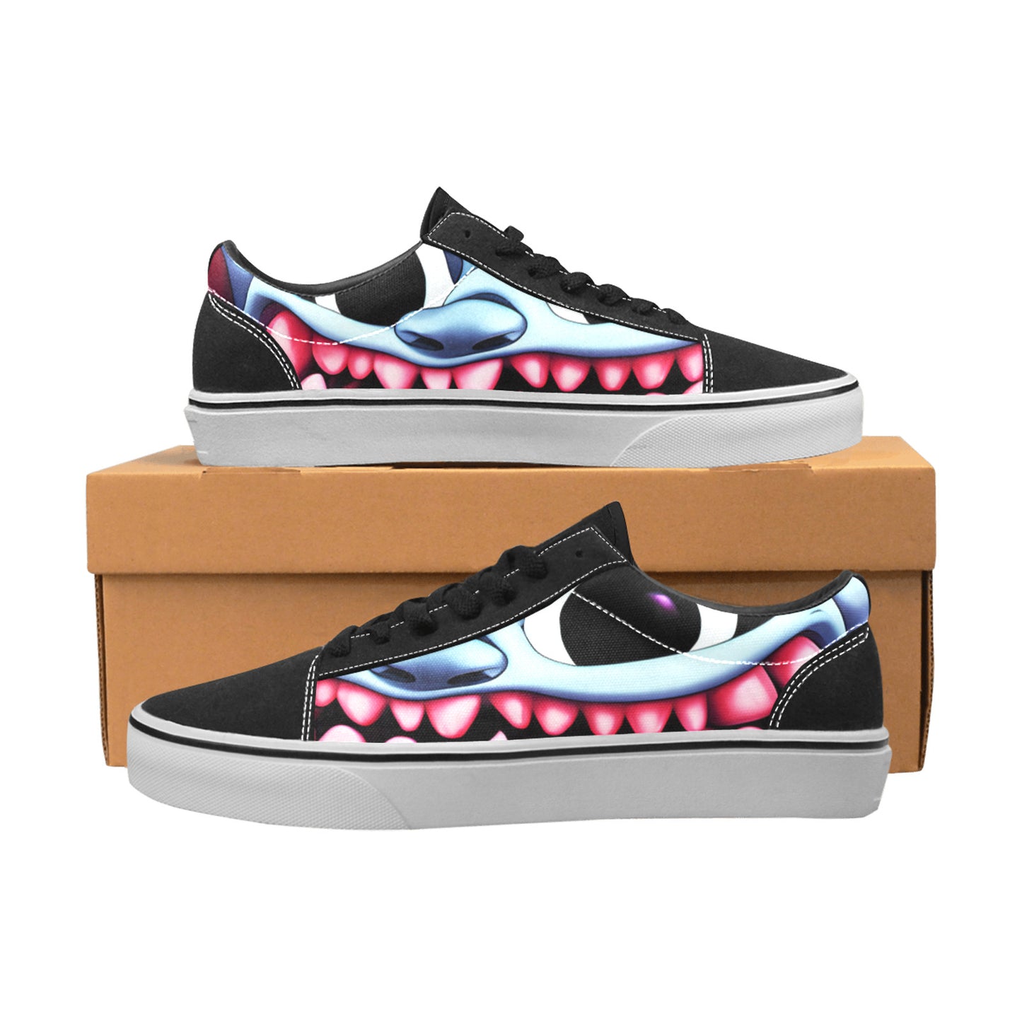 WOMEN'S Blue Rage Horror 2 Low Top Skateboarding Dreamcore Custom Sneakers
