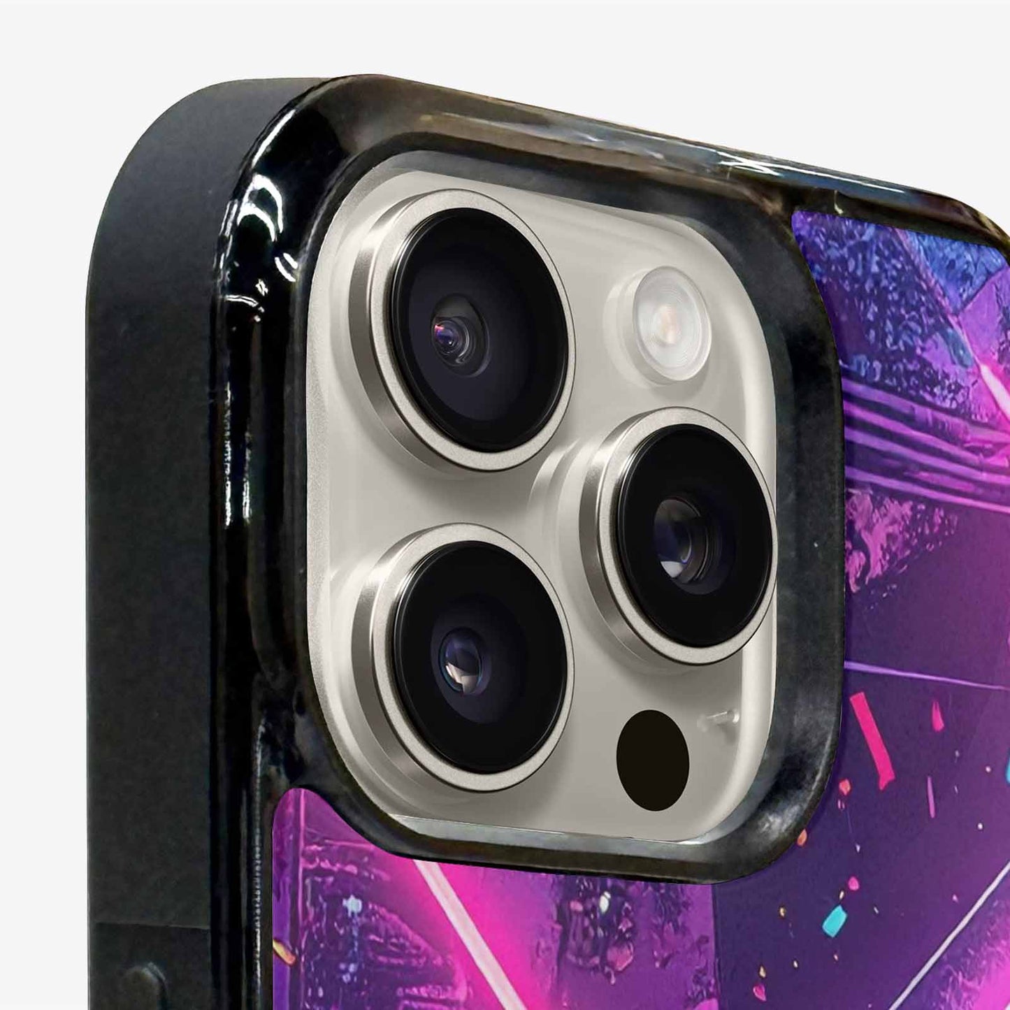 iPhone 15 Pro Max Case — Neon Grid Confetti, Custom Art Phone Cover