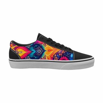 WOMEN'S Tie Dye Mandala Canvas Lace-Up Neon Fantasy Shoes