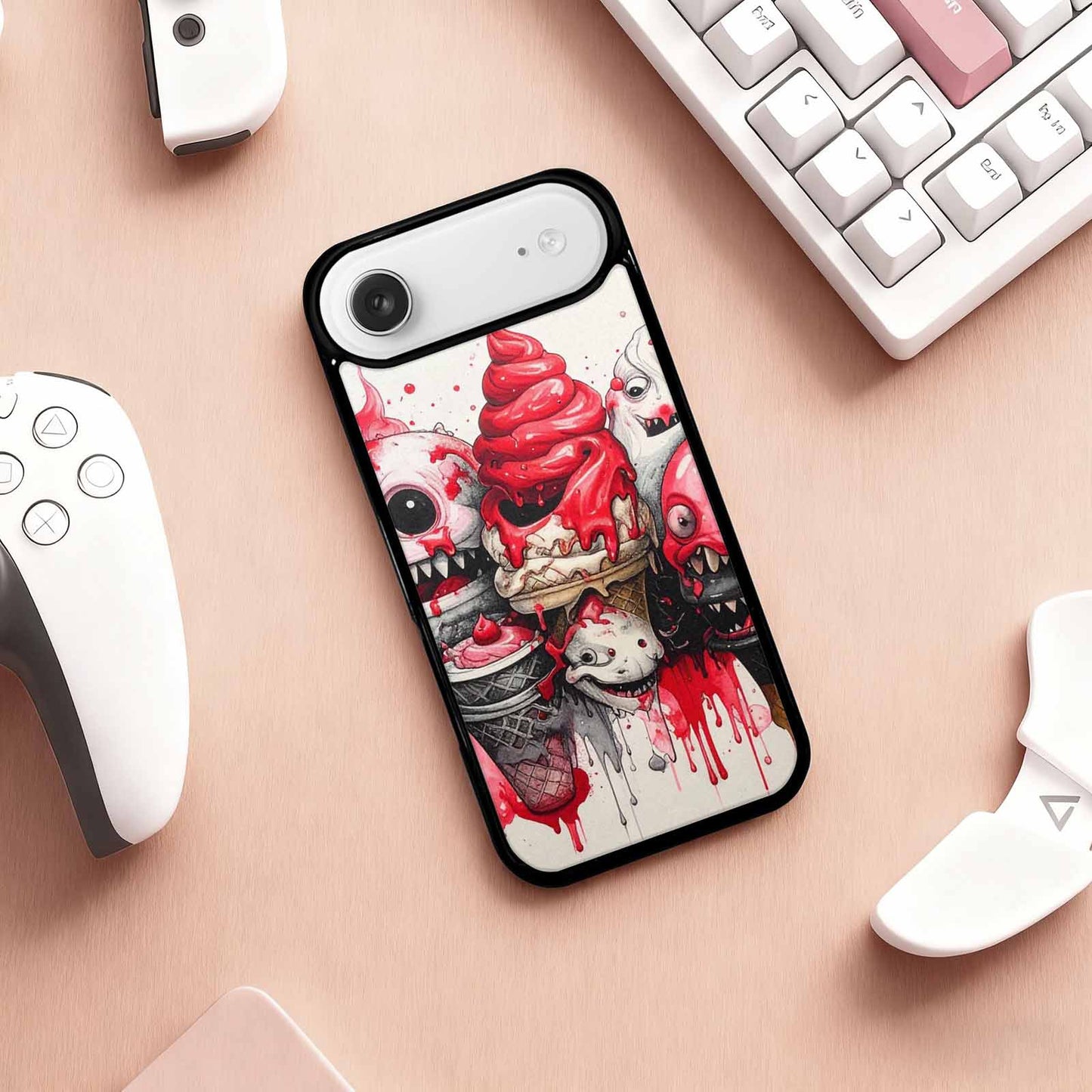 iPhone 17 Air Case — Ice Cream Monsters Black Red Original, Custom Print Case Cover