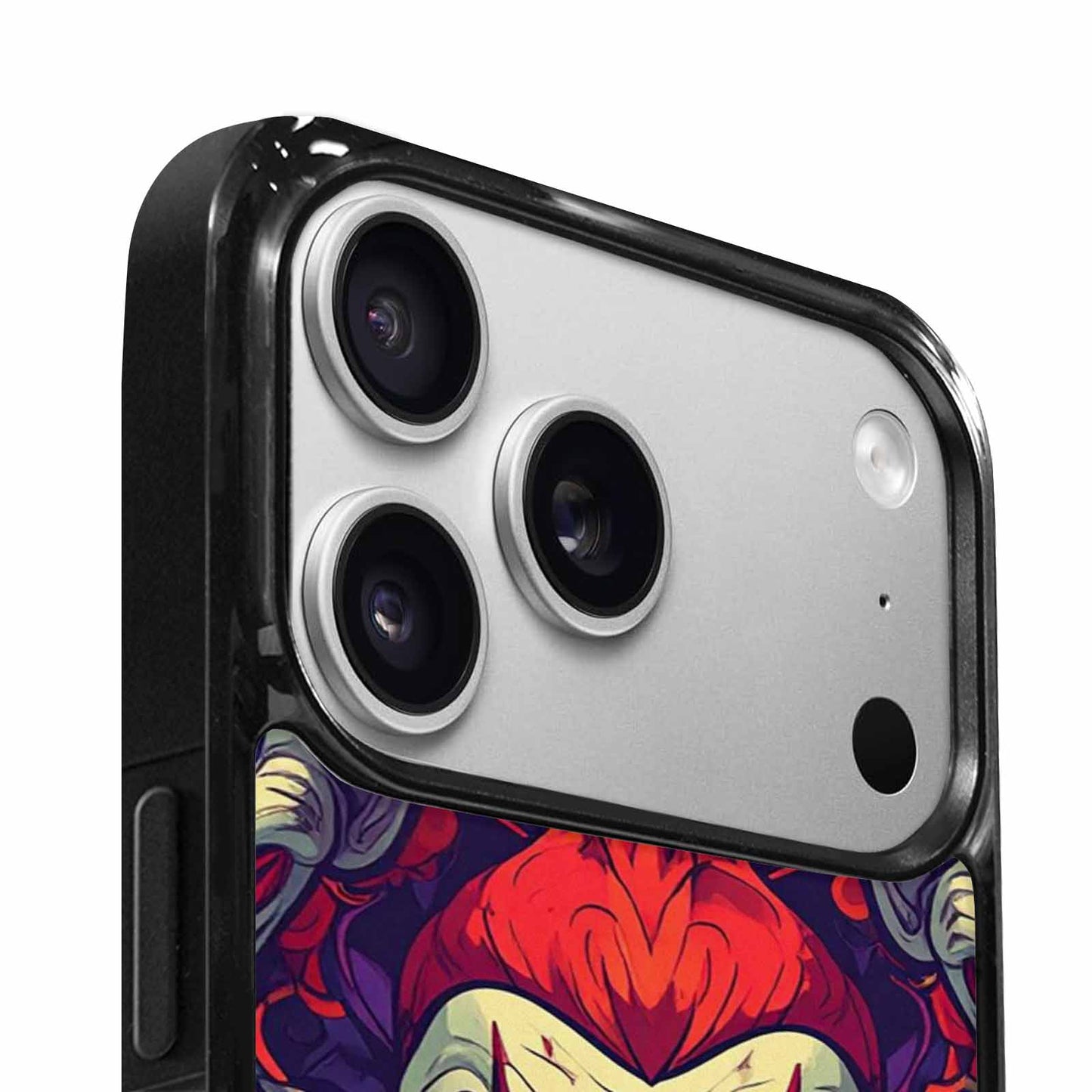 iPhone 17 Pro Case — Evil Circus Heads Faces Overlapping Cartoon, Customized Protective Case