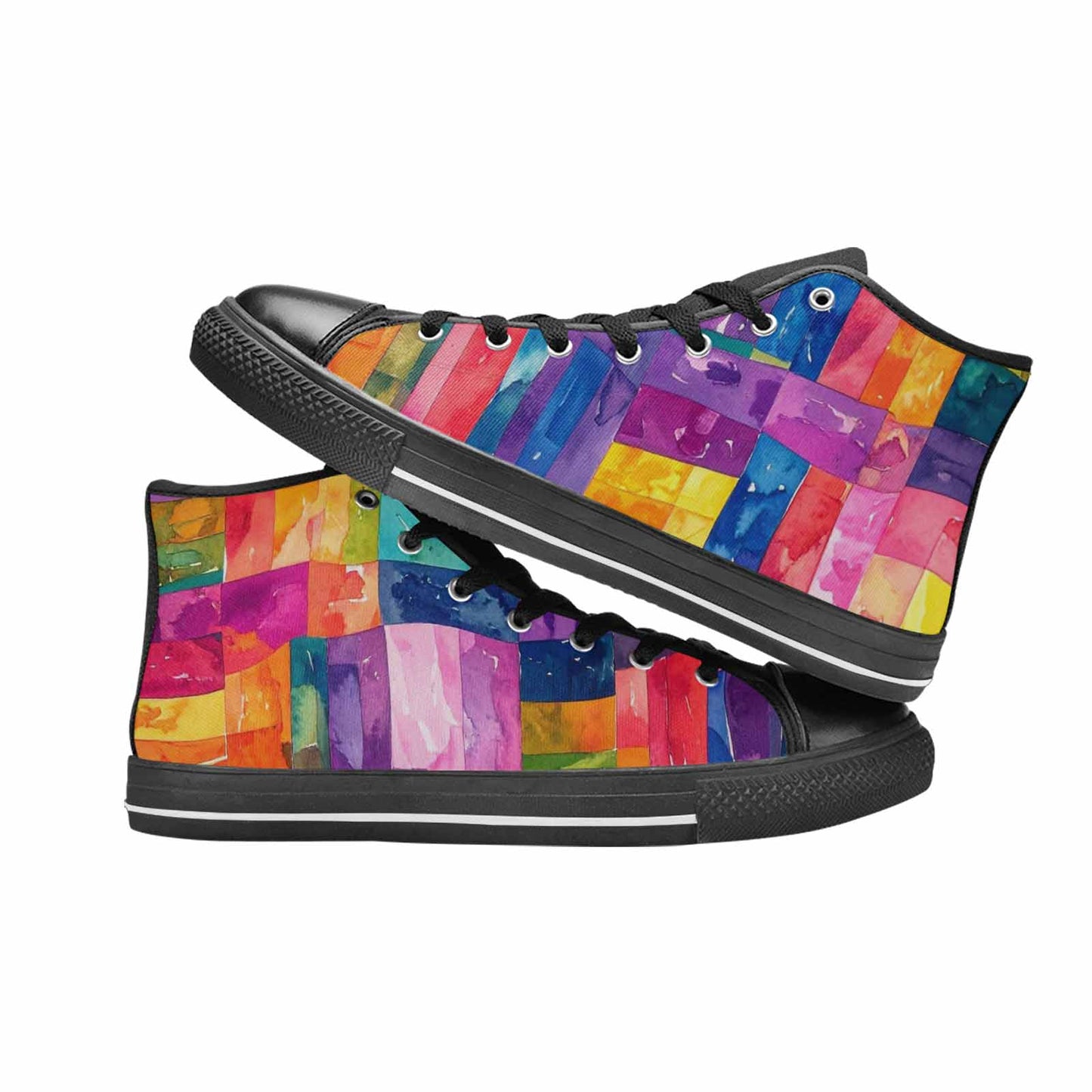 WOMEN'S Rainbow Pride Flag High Top Canvas Aesthetic Custom Shoes