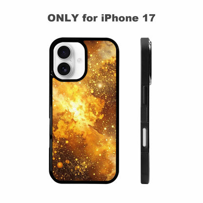 iPhone 17 Case — Galaxy Art Golden Cosmic Galaxy Space, Custom Printed Phone Case