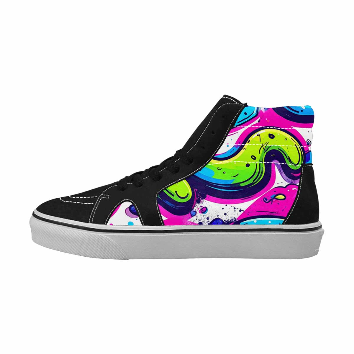 WOMEN'S Acid Wash Cartoon High Top Canvas Grunge Shoes