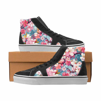 WOMEN'S Cherry Blossom High Top Canvas Made To Order Aesthetic Custom Printed Shoes