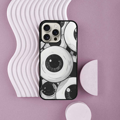 iPhone 16 Pro Max Case — Googly Cartoon Eyeballs, Custom Printed Phone Case
