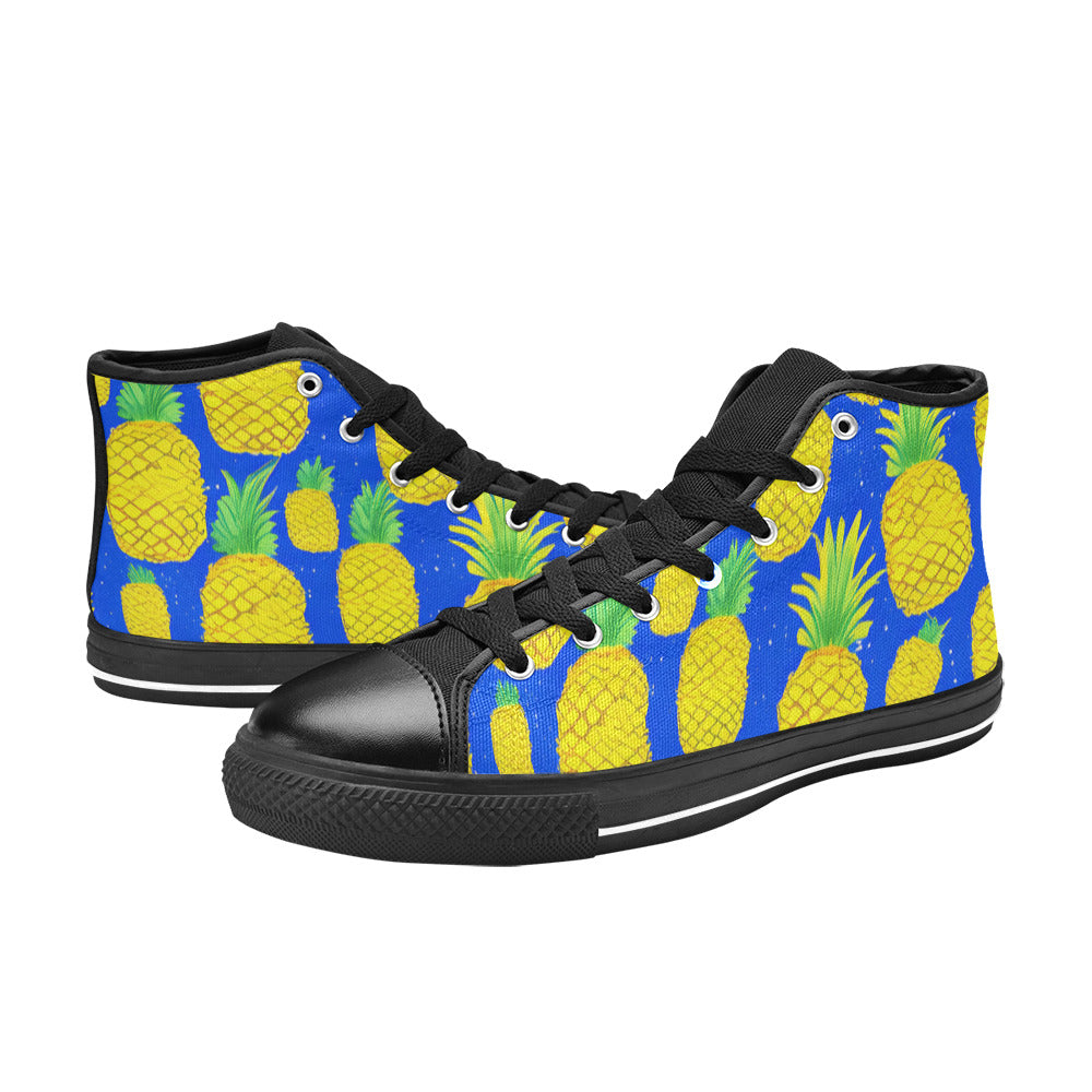 MEN'S More Pineapples 2 Men’S High Top Canvas Grunge Custom Sneakers