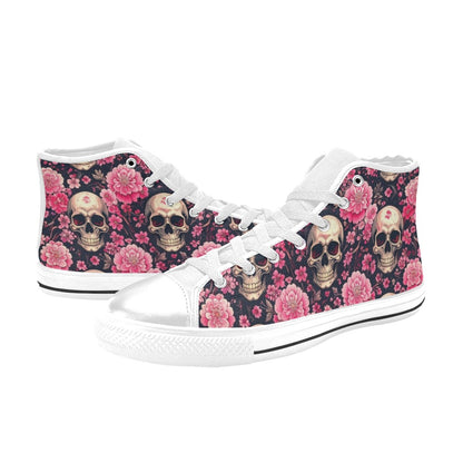MEN'S Skull Cherry Blossom High Top Canvas Aesthetic Sneakers