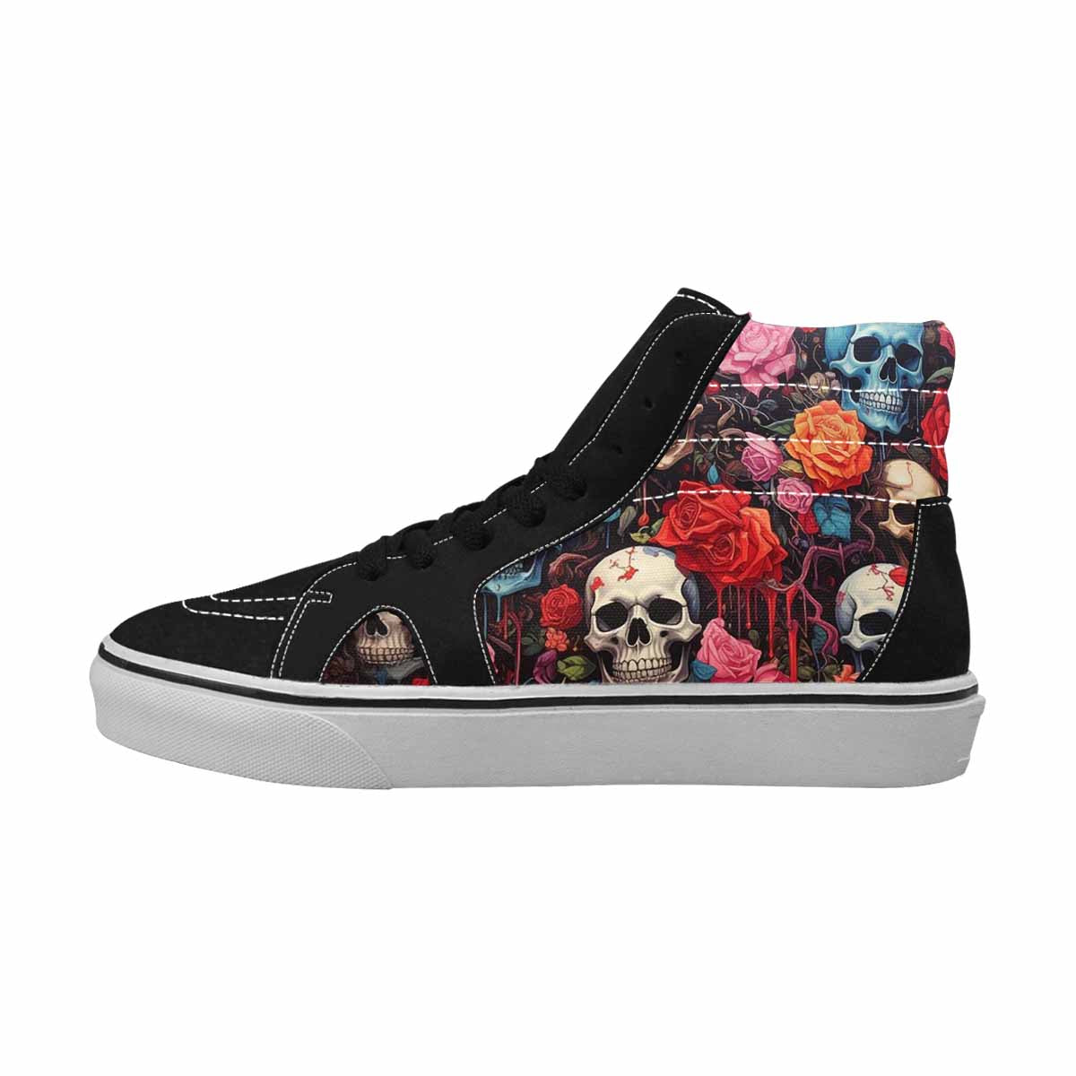 MEN'S Skulls Roses Melting Skulls High Top Canvas Vivid Custom Sneakers